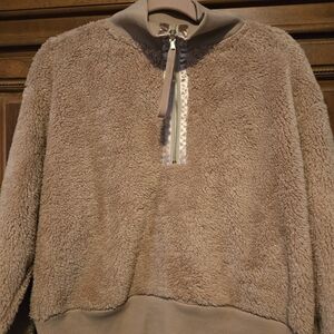 Kohl's Tan Fleece Cowl Neck Sweater